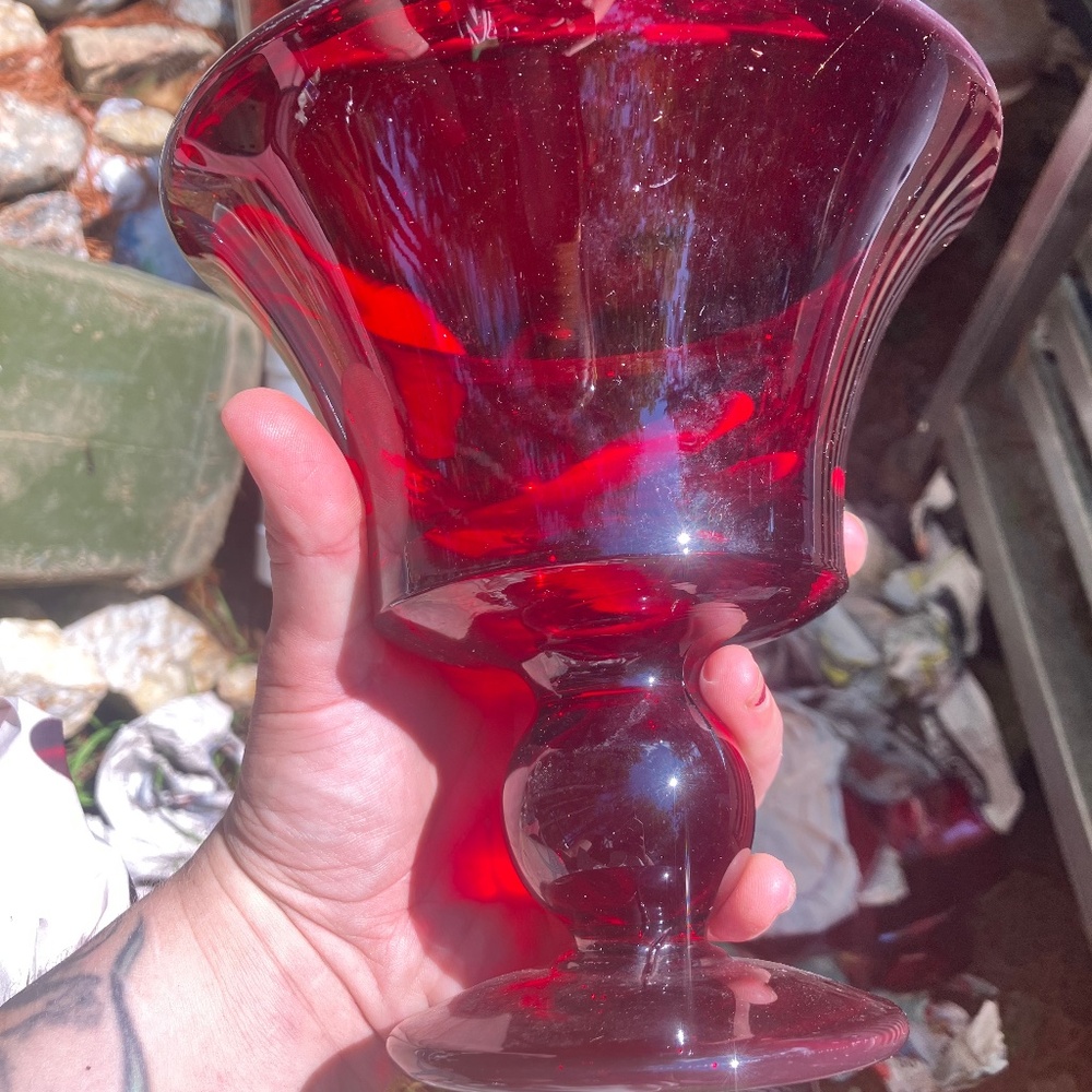 Antique red glass dishes